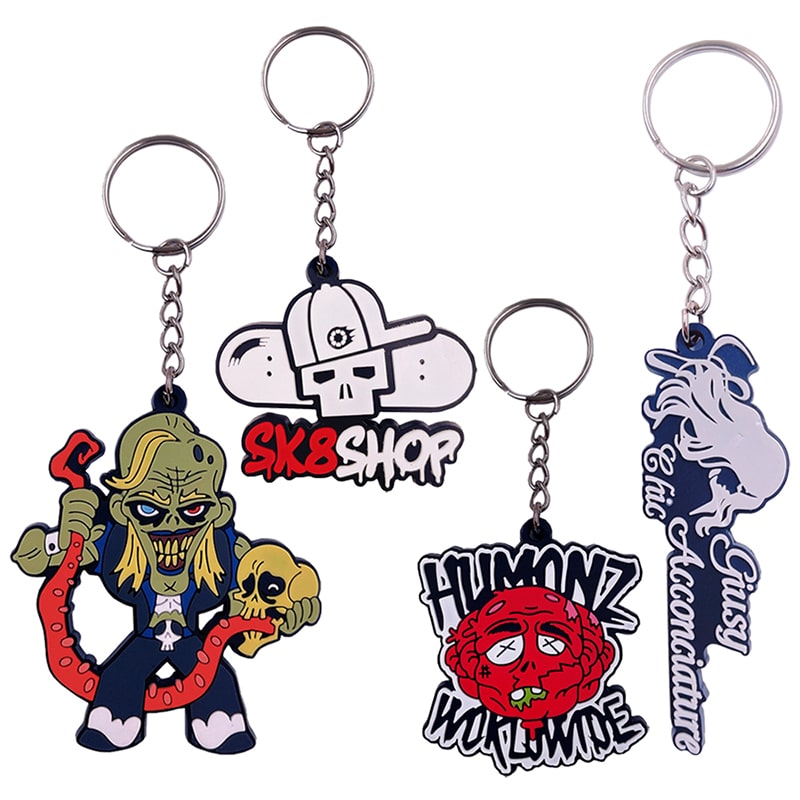 Custom 2d anime soft pvc rubber keychain