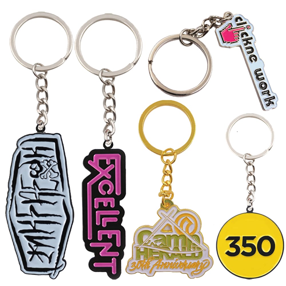 Custom design company logo enamel metal keychain